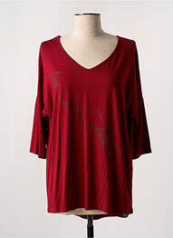 Tricou croială dreaptă mâneci 3/4 roșu EGO femme