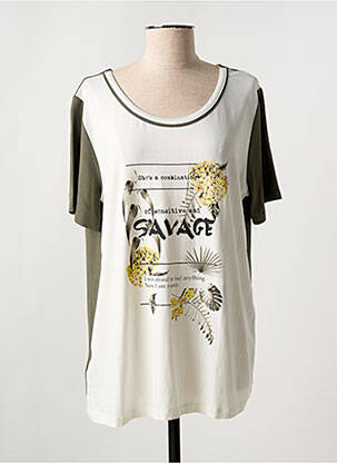 Tricou croială dreaptă mâneci scurte verde JAZZ femeie