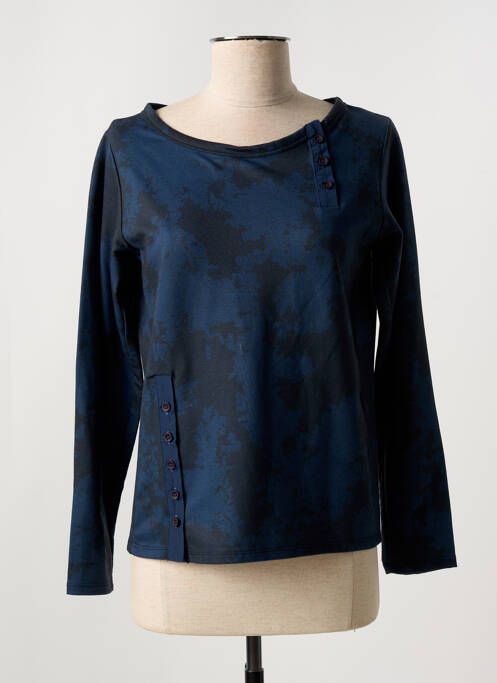 Tricou elasticitate mâneci lungi albastru KOKOMARINA femme