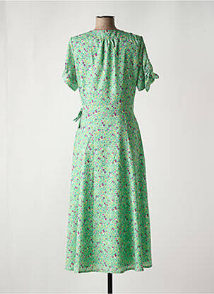 Rochie lungă mâneci scurte mâneci scurte verde LEO & UGO femeie