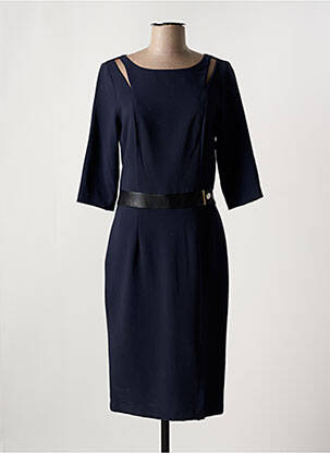 Rochie midi mâneci 3/4 mâneci 3/4 albastru FEMMES JE VOUS AIME femeie