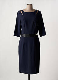 Rochie midi mâneci 3/4 mâneci 3/4 albastru FEMMES JE VOUS AIME femeie