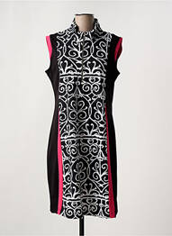 Rochie midi imprimeu fantezie fără mâneci negru DOLCEZZA femeie