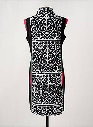 Rochie midi imprimeu fantezie fără mâneci negru DOLCEZZA femeie