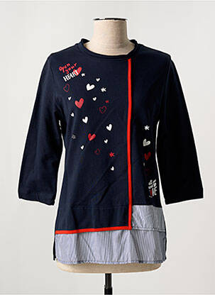 Tricou mâneci 3/4 mâneci 3/4 albastru MISS SIDECAR femeie