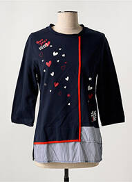 Tricou mâneci 3/4 mâneci 3/4 albastru MISS SIDECAR femeie