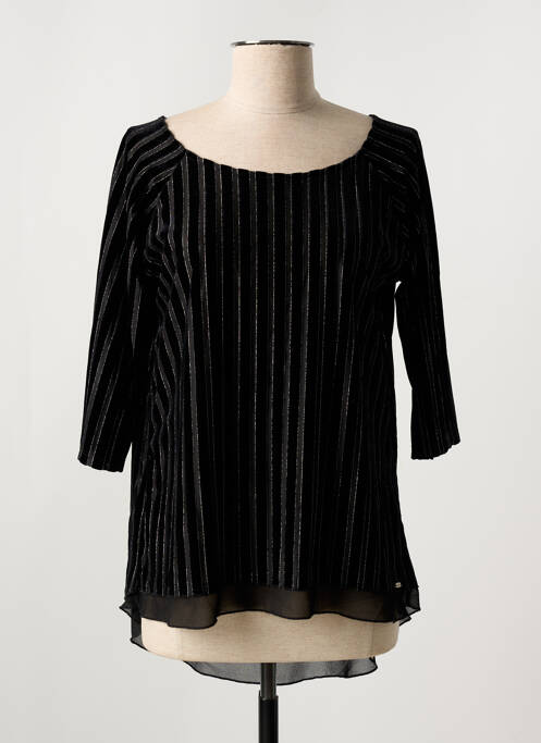 Top imprimeu fantezie mâneci 3/4 negru EGO femme