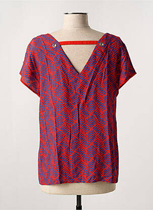 Tricou imprimeu fantezie mâneci scurte roșu THALASSA femeie