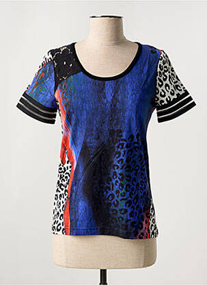 Tricou elasticitate mâneci scurte albastru FILIPINE LAHOYA femeie