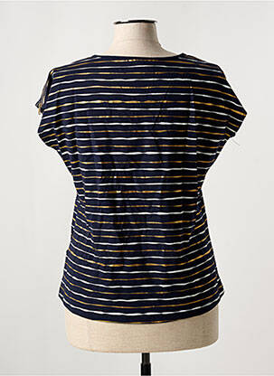 Tricou serigrafie mâneci scurte albastru LEO & UGO femeie