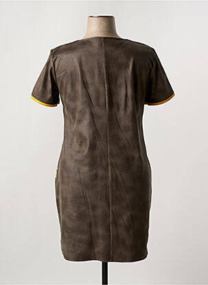 Rochie midi mâneci scurte mâneci scurte maro HALOGENE femeie