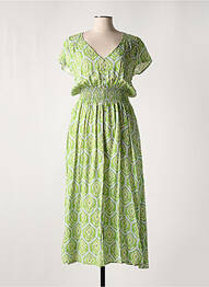 Rochie lungă mâneci scurte mâneci scurte verde IMPAQT femme