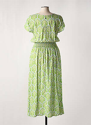 Rochie lungă mâneci scurte mâneci scurte verde IMPAQT femeie