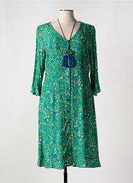 Rochie midi mâneci 3/4 mâneci 3/4 verde DIVAS femme