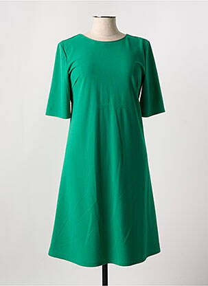 Rochie midi țesătură crep mâneci scurte verde MISS SIDECAR femeie