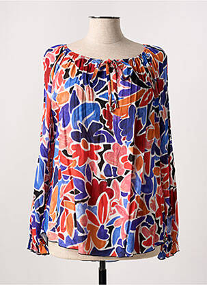 Bluză țesătură poplin mâneci lungi albastru HALOGENE femme