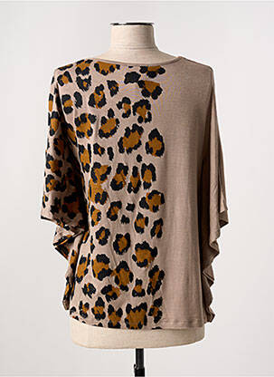 Tricou mâneci 3/4 mâneci 3/4 maro LEO & UGO femeie