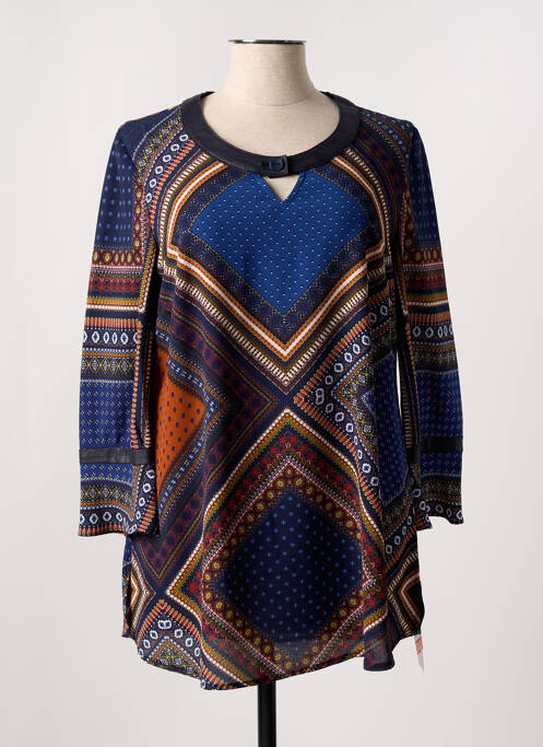 Tunică mâneci lungi imprimeu fantezie albastru JEAN DELFIN femme