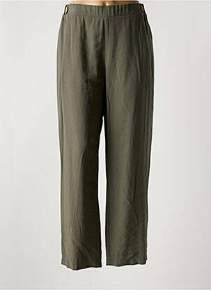 Pantalon drept țesătură crep mărime normală verde HALOGENE femeie
