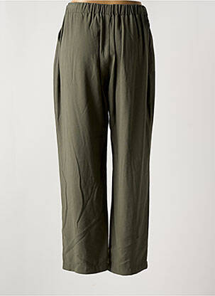 Pantalon drept țesătură crep mărime normală verde HALOGENE femeie