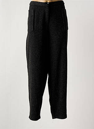 Pantalon drept țesătură crep talie înaltă negru KOKOMARINA femeie