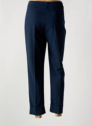 Pantalon chino închidere cu fermoar sub clapetă cu nasturi mărime normală albastru COTTONADE femeie