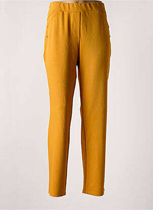 Pantalon drept talie elastică galben HALOGENE femeie