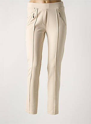 Pantalon slim talie elastică bej FEMMES JE VOUS AIME femeie