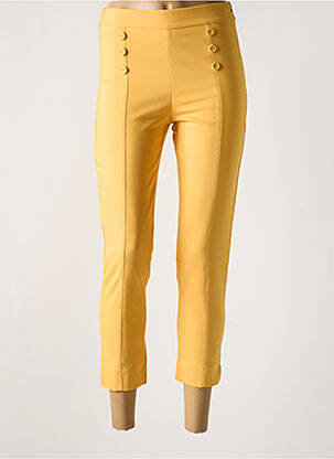 Pantalon trei sferturi talie elastică galben HALOGENE femeie