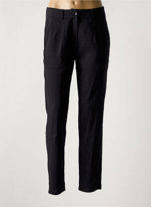 Pantalon chino închidere cu fermoar sub clapetă cu nasturi talie înaltă negru KOKOMARINA femeie