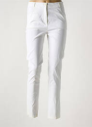 Pantalon slim închidere cu fermoar sub clapetă cu nasturi alb GRIFFON femme