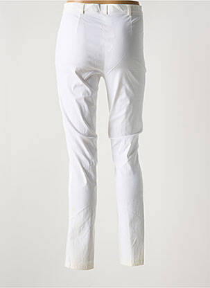 Pantalon slim închidere cu fermoar sub clapetă cu nasturi alb GRIFFON femeie