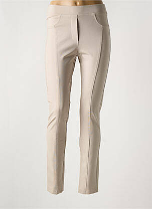 Pantalon slim talie elastică bej FEMMES JE VOUS AIME femeie