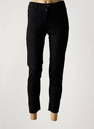 Pantalon 7/8 închidere cu fermoar sub clapetă cu nasturi negru YOULINE femeie