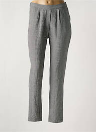 Pantalon drept talie cu cleme talie înaltă gri KOKOMARINA femeie