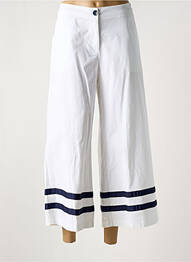 Pantalon 7/8 țesătură poplin mărime normală alb MALOKA femme