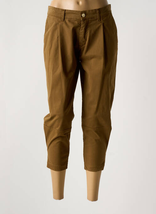 Pantalon 7/8 talie cu cleme mărime normală maro AQUAJEANS femme