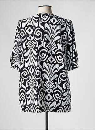Tricou imprimeu fantezie mâneci scurte negru YESTA femeie
