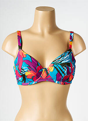 Sutien de costum de baie elasticitate sutien cupe întregi cu decolteu înalt albastru SIMONE PERELE femeie