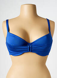 Sutien de costum de baie elasticitate sutien cupe întregi cu decolteu înalt albastru SIMONE PERELE femme