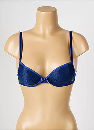Sutien efect material satinat top sutien push-up albastru PASSIONATA femeie