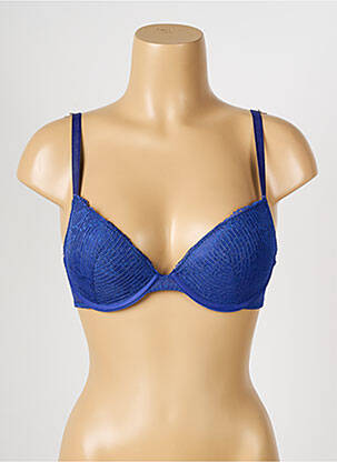 Sutien efect material satinat top sutien push-up albastru PASSIONATA femeie