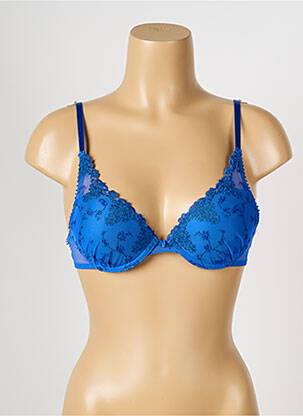 Sutien efect material satinat top sutien push-up albastru PASSIONATA femeie