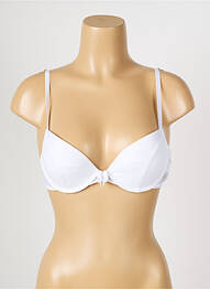 Sutien efect material satinat top sutien push-up alb PASSIONATA femme