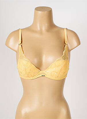 Sutien efect material satinat top sutien modelat galben CHANTELLE femeie