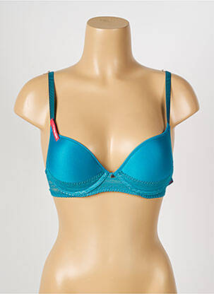 Sutien efect material satinat top sutien push-up albastru PASSIONATA femeie