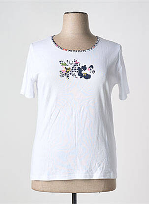 Tricou serigrafie flockată mâneci scurte alb TELMAIL femeie