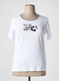 Tricou serigrafie flockată mâneci scurte alb TELMAIL femme