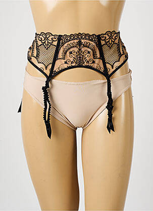Corset/jartieră țesătură dantelă negru LOUISA BRACQ femeie