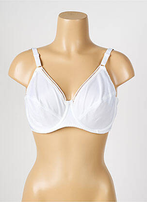 Sutien efect material satinat sutien cupe întregi cu decolteu înalt alb TRIUMPH femeie